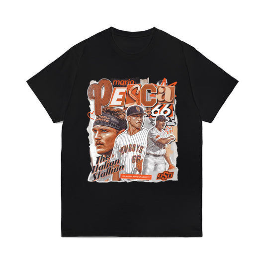 Oklahoma State - NCAA Baseball : Mario Pesca - Collage Comfort Colors T-Shirt-0