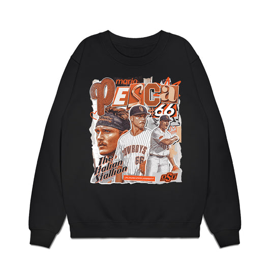 Oklahoma State - NCAA Baseball : Mario Pesca - Collage Premium Crewneck Sweatshirt-0