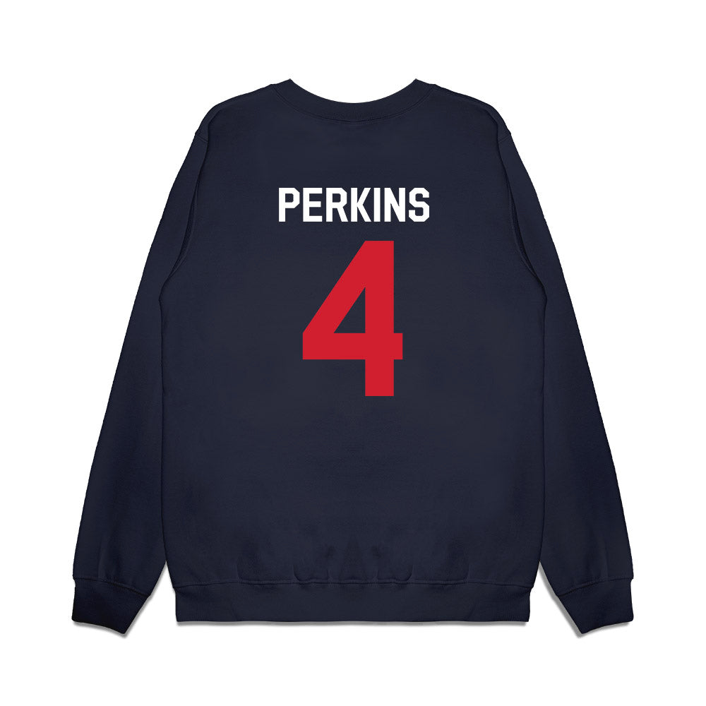 Ole Miss - NCAA Football : Suntarine Perkins - We're In Premium Crewneck Sweatshirt-1