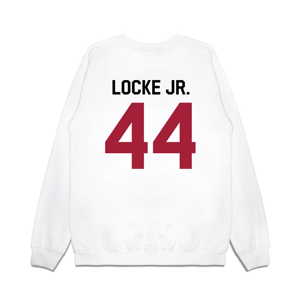 Oklahoma - NCAA Football : John Locke Jr. - We're In Premium Crewneck Sweatshirt-1
