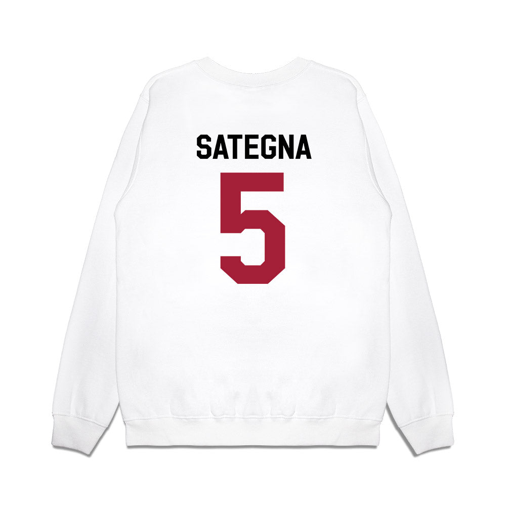 Oklahoma - NCAA Football : Isaiah Sategna - We're In Premium Crewneck Sweatshirt-1