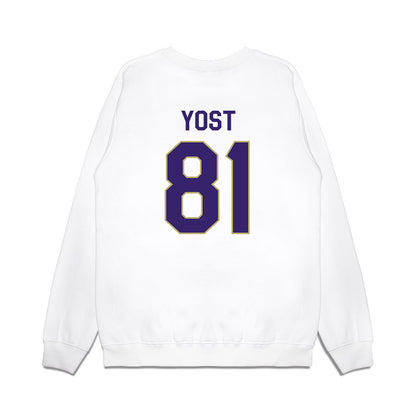 JMU - NCAA Football : Sue Yost - We're In Premium Crewneck Sweatshirt-1