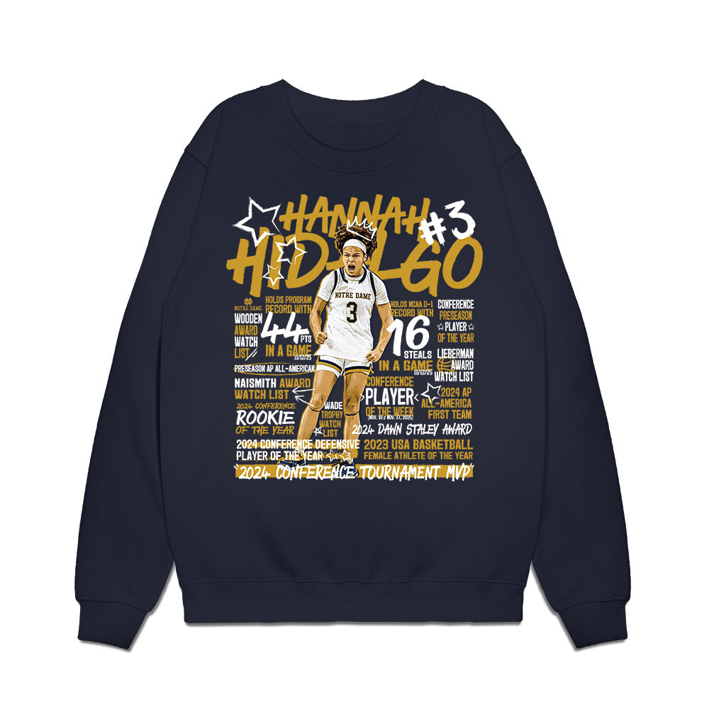 Notre Dame - NCAA Women's Basketball : Hannah Hidalgo - Honors and Awards Premium Crewneck Sweatshirt-0
