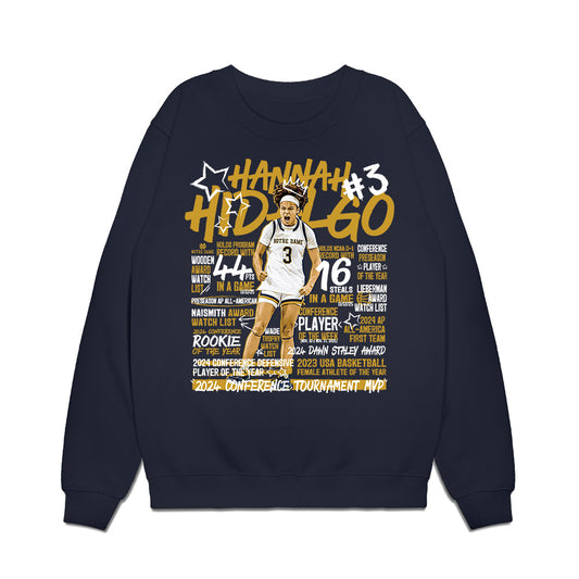 Notre Dame - NCAA Women's Basketball : Hannah Hidalgo - Honors and Awards Premium Crewneck Sweatshirt-0