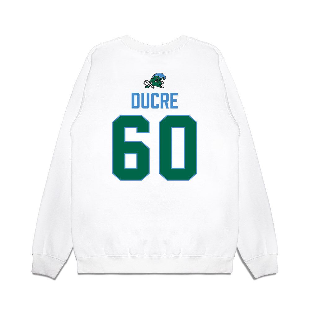 Tulane - NCAA Football : Jaxon Ducre - 2025 Conference Champions Premium Crewneck Sweatshirt-1
