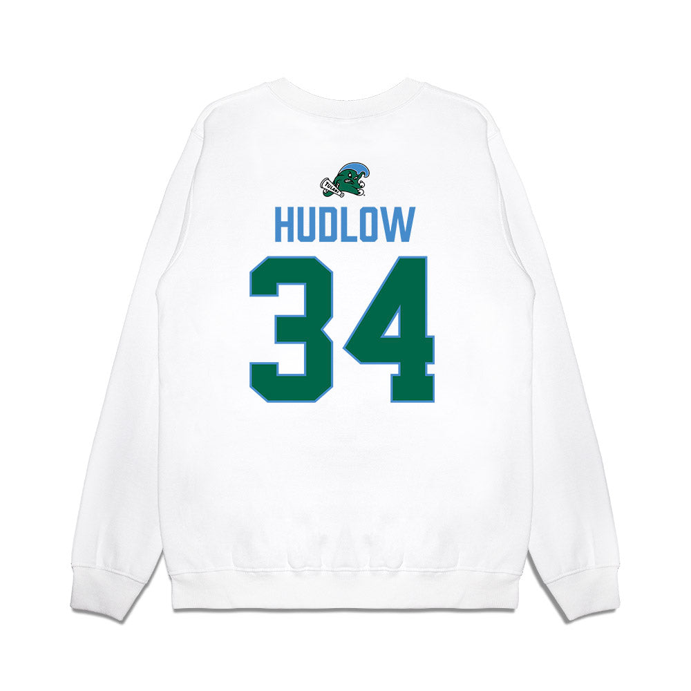 Tulane - NCAA Football : William Hudlow - 2025 Conference Champions Premium Crewneck Sweatshirt-1