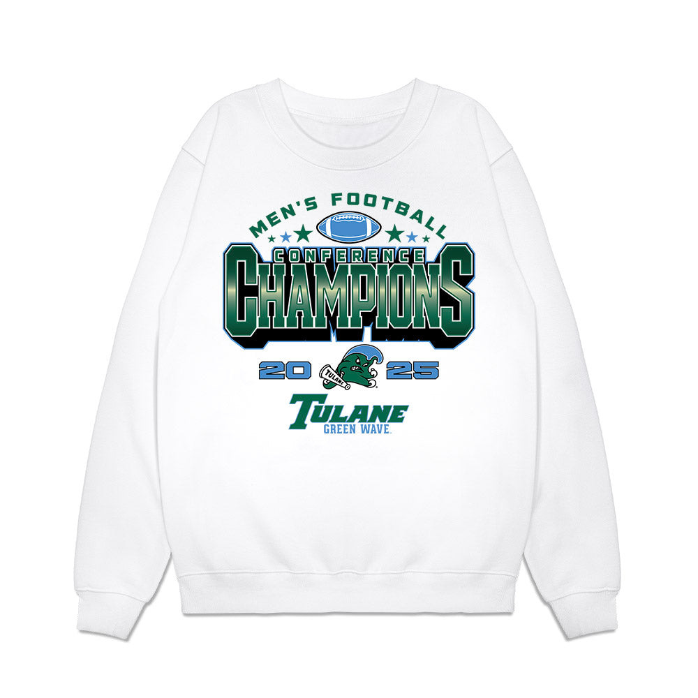 Tulane - NCAA Football : Dickson Agu - 2025 Conference Champions Premium Crewneck Sweatshirt-0
