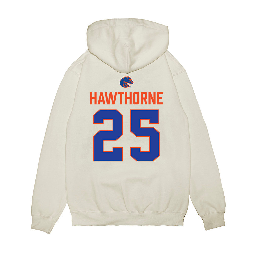 Boise State - NCAA Football : Nick Hawthorne - 3-Peat Conference Champs Premium Hooded Sweatshirt-1