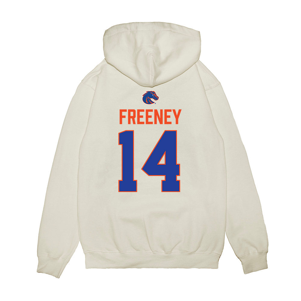Boise State - NCAA Football : Demetrius Freeney - 3-Peat Conference Champs Premium Hooded Sweatshirt-1