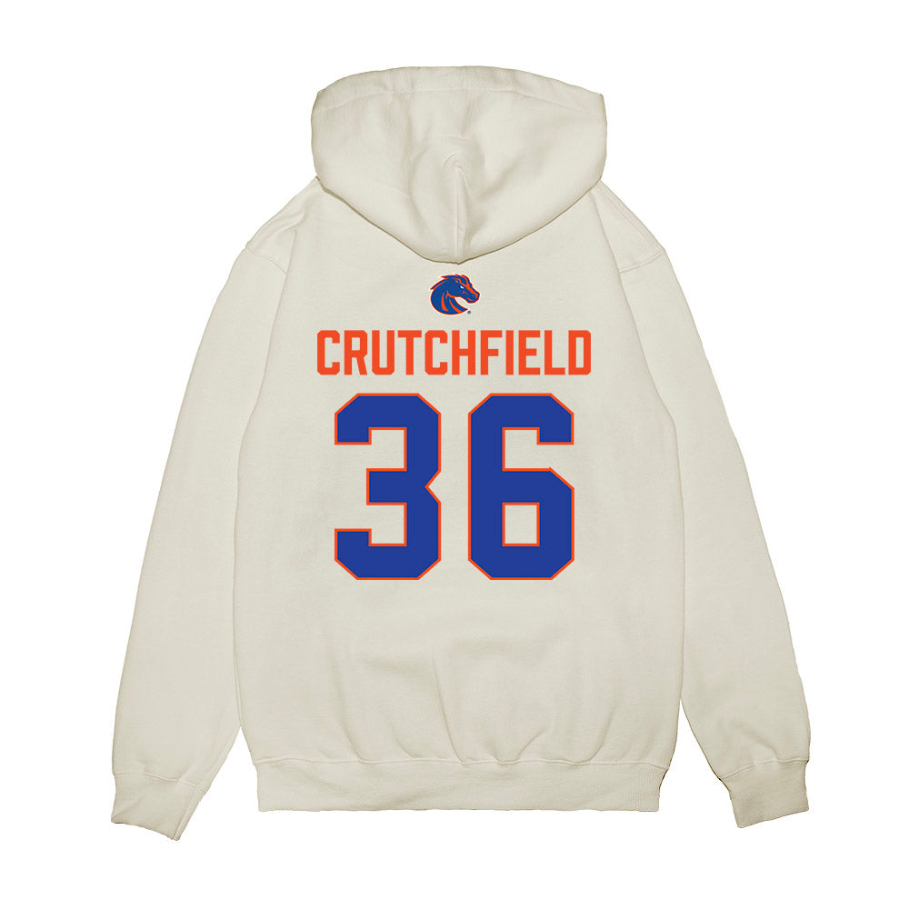 Boise State - NCAA Football : Tahj Crutchfield - 3-Peat Conference Champs Premium Hooded Sweatshirt-1