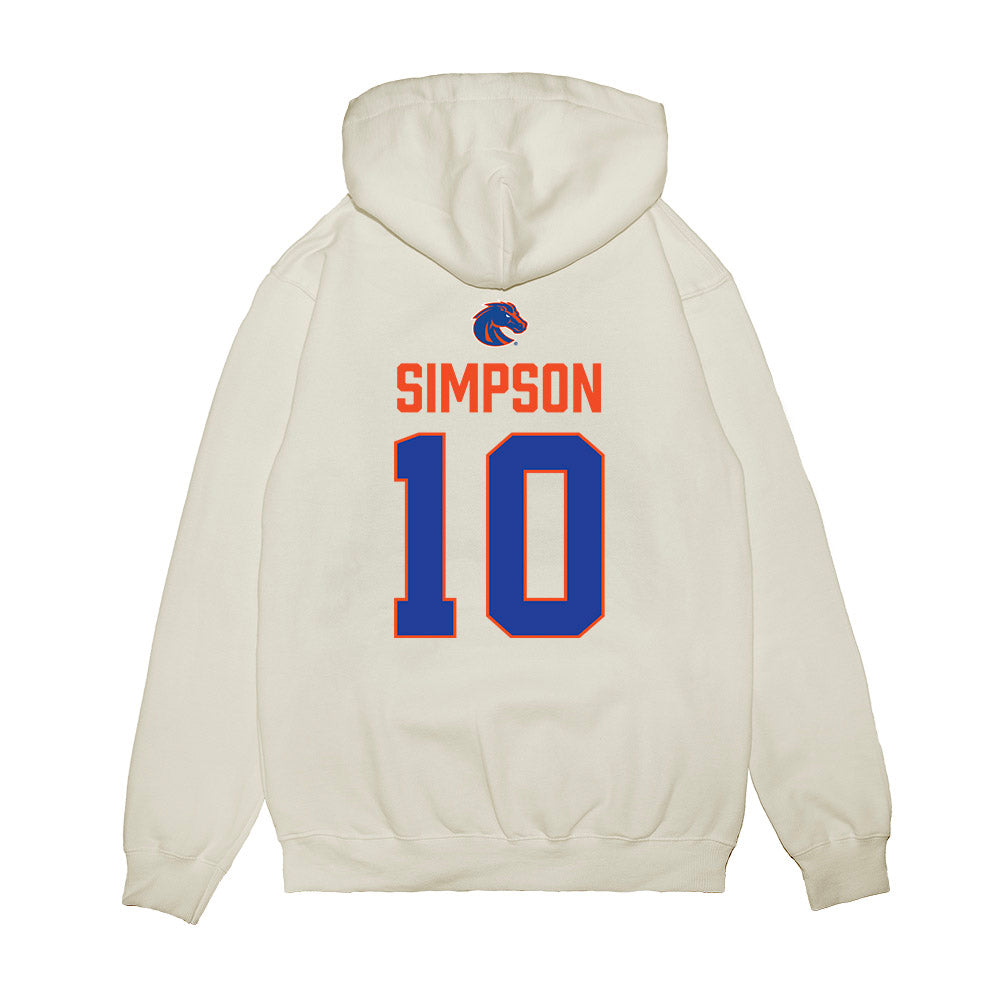 Boise State - NCAA Football : Andrew Simpson - 3-Peat Conference Champs Premium Hooded Sweatshirt-1