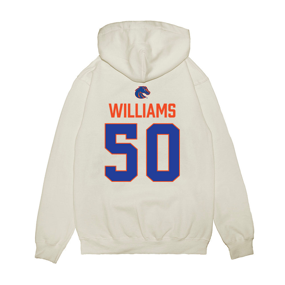 Boise State - NCAA Football : Jaden Williams - 3-Peat Conference Champs Premium Hooded Sweatshirt-1