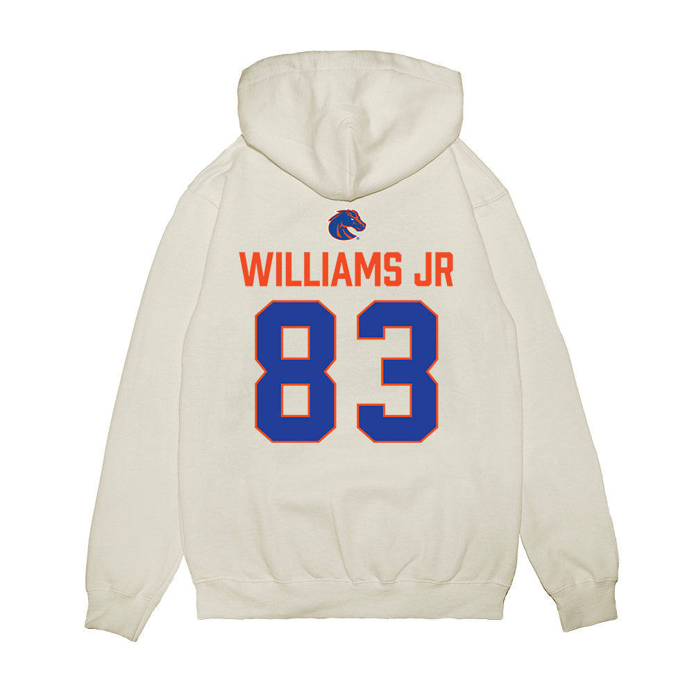 Boise State - NCAA Football : Qumonte Williams Jr - 3-Peat Conference Champs Premium Hooded Sweatshirt-1
