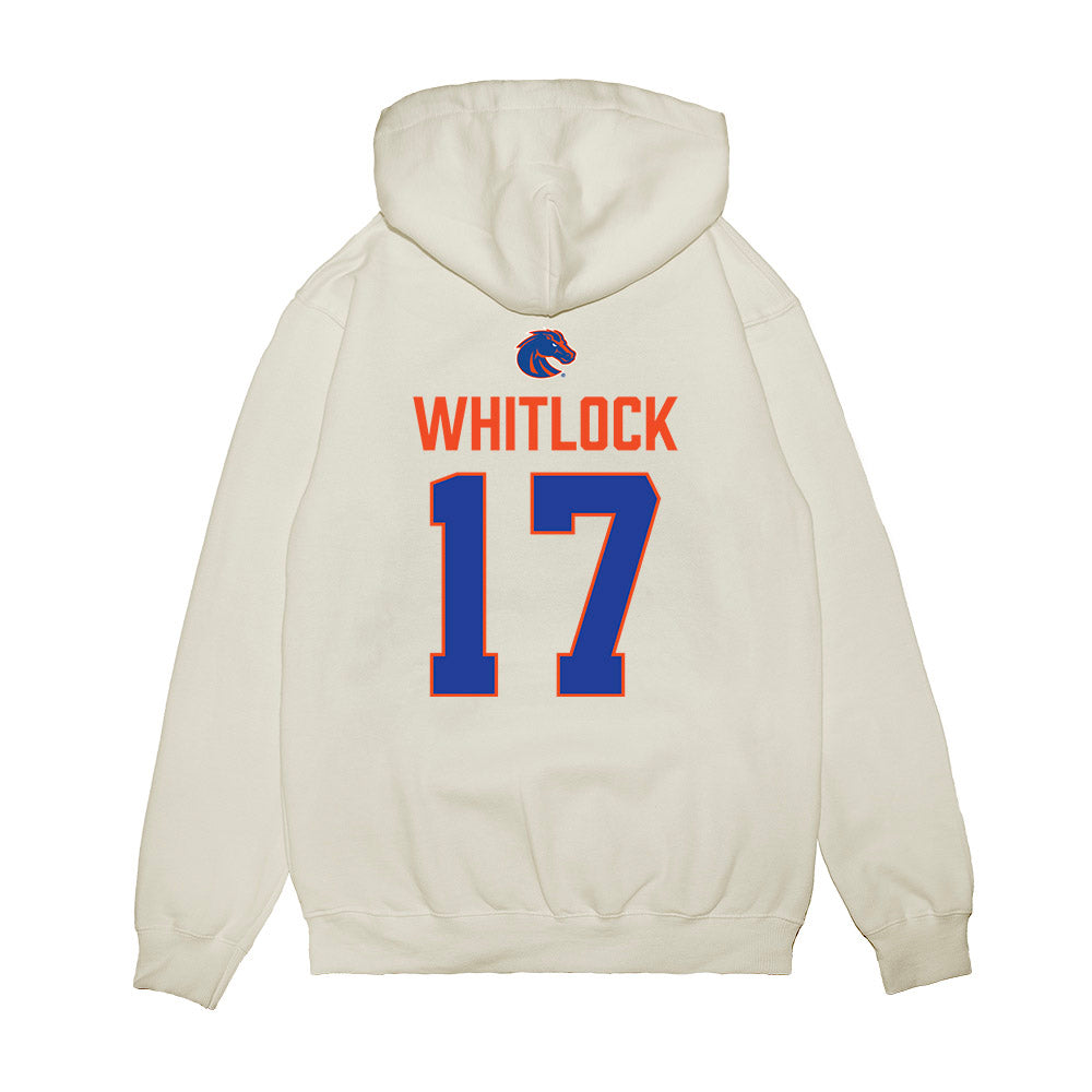 Boise State - NCAA Football : Demetric Whitlock - 3-Peat Conference Champs Premium Hooded Sweatshirt-1