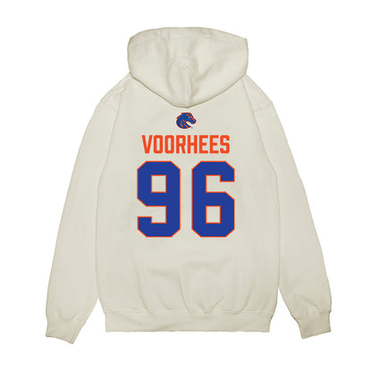 Boise State - NCAA Football : Luke Voorhees - 3-Peat Conference Champs Premium Hooded Sweatshirt-1