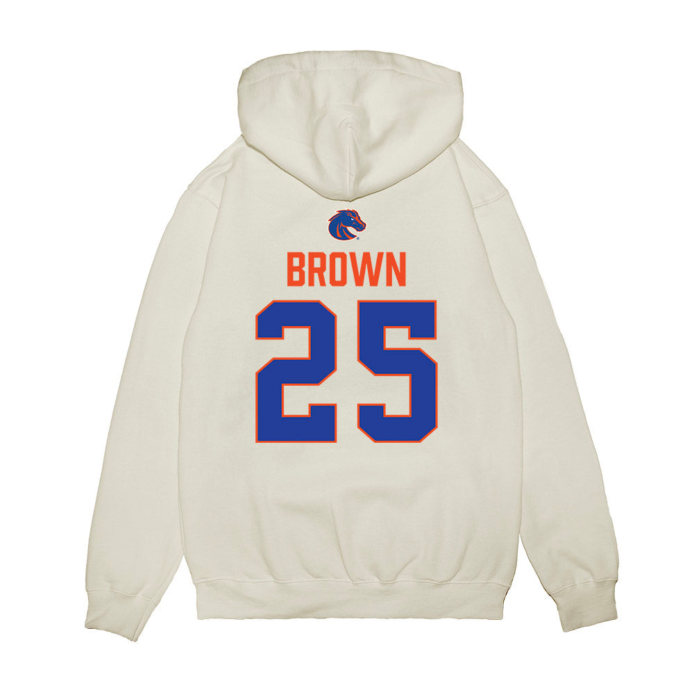 Boise State - NCAA Football : Quinton Brown - 3-Peat Conference Champs Premium Hooded Sweatshirt-1