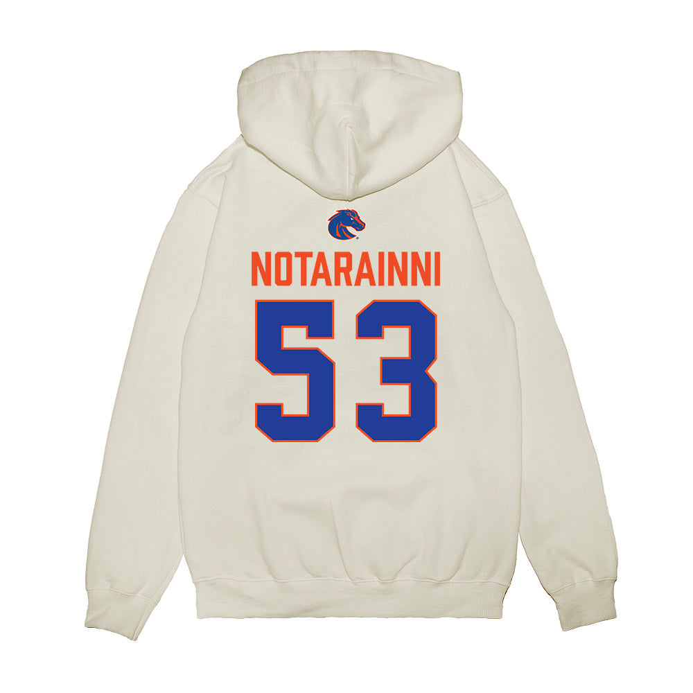Boise State - NCAA Football : Marco Notarainni - 3-Peat Conference Champs Premium Hooded Sweatshirt-1