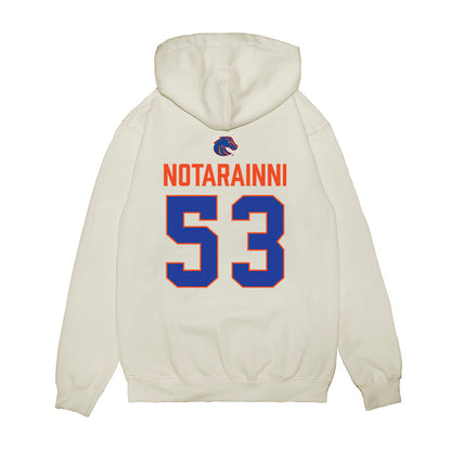 Boise State - NCAA Football : Marco Notarainni - 3-Peat Conference Champs Premium Hooded Sweatshirt-1