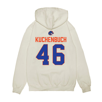 Boise State - NCAA Football : Carter Kuchenbuch - 3-Peat Conference Champs Premium Hooded Sweatshirt-1