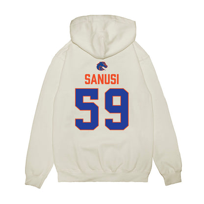 Boise State - NCAA Football : Lopez Sanusi - 3-Peat Conference Champs Premium Hooded Sweatshirt-1