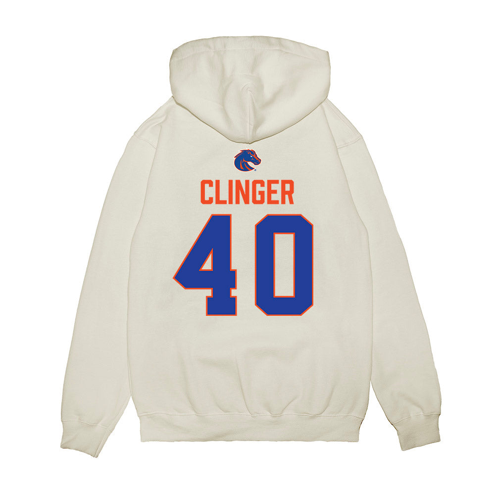 Boise State - NCAA Football : Ryker Clinger - 3-Peat Conference Champs Premium Hooded Sweatshirt-1
