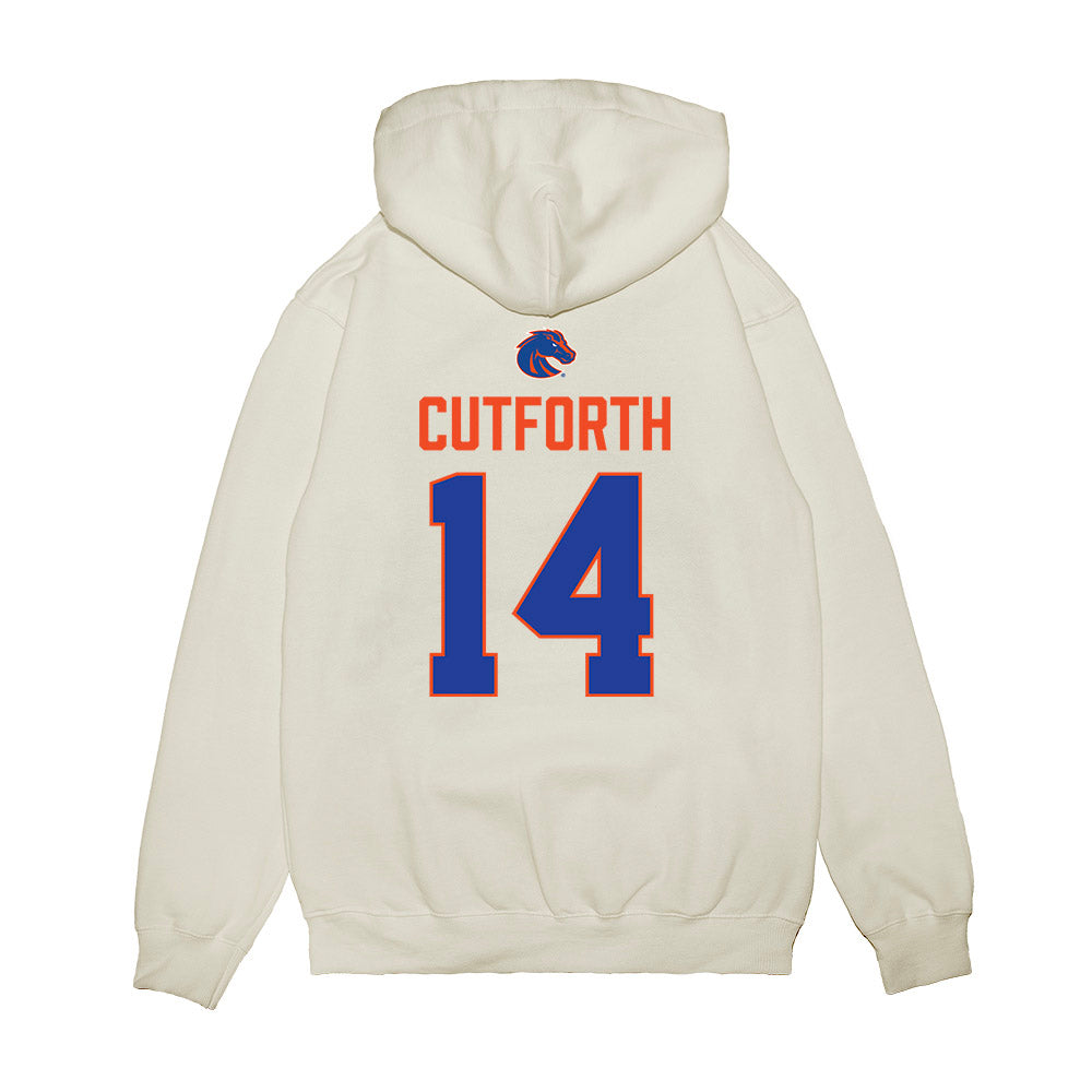 Boise State - NCAA Football : Max Cutforth - 3-Peat Conference Champs Premium Hooded Sweatshirt-1
