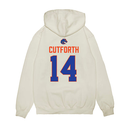 Boise State - NCAA Football : Max Cutforth - 3-Peat Conference Champs Premium Hooded Sweatshirt-1
