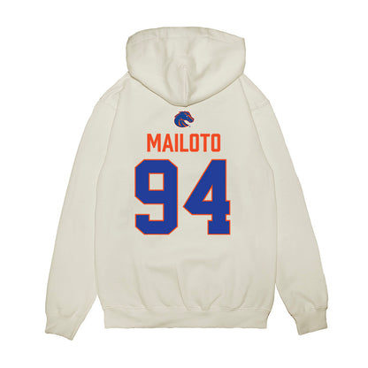 Boise State - NCAA Football : Keanu Mailoto - 3-Peat Conference Champs Premium Hooded Sweatshirt-1