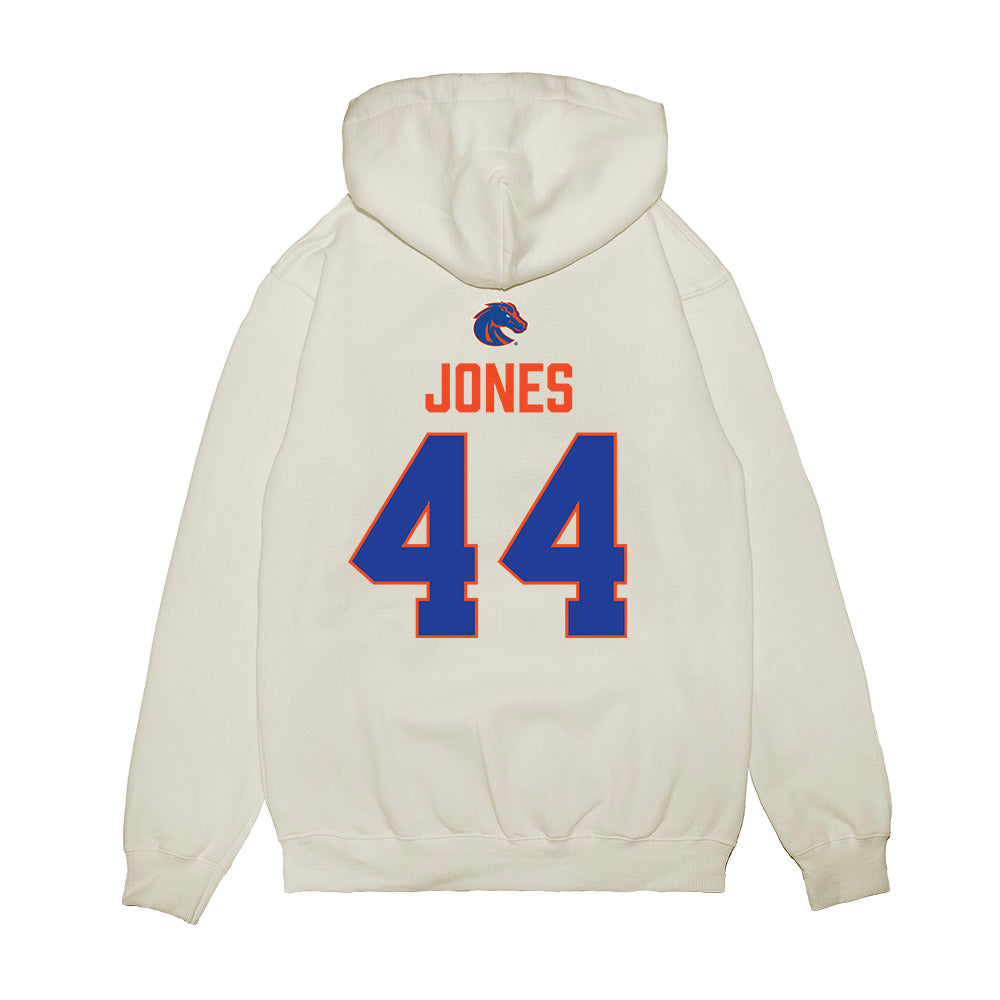 Boise State - NCAA Football : Tamber Jones - 3-Peat Conference Champs Premium Hooded Sweatshirt-1