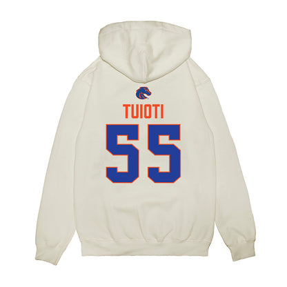 Boise State - NCAA Football : Mana Tuioti - 3-Peat Conference Champs Premium Hooded Sweatshirt-1