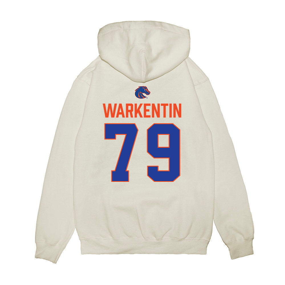 Boise State - NCAA Football : Connor Warkentin - 3-Peat Conference Champs Premium Hooded Sweatshirt-1