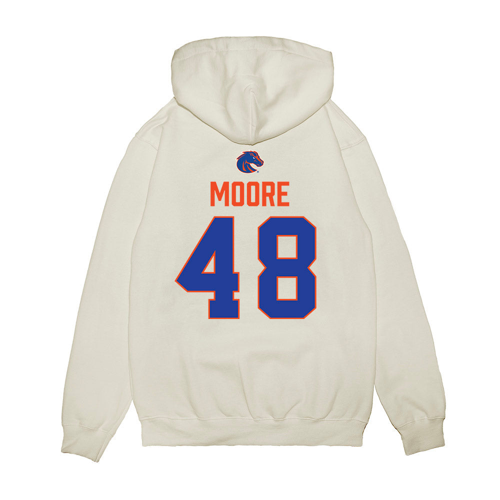Boise State - NCAA Football : Canaan Moore - 3-Peat Conference Champs Premium Hooded Sweatshirt-1