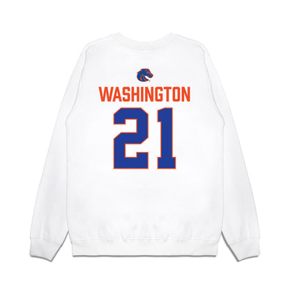Boise State - NCAA Football : Zion Washington - 3-Peat Conference Champs Premium Crewneck Sweatshirt-1
