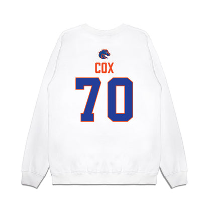 Boise State - NCAA Football : Kyle Cox - 3-Peat Conference Champs Premium Crewneck Sweatshirt-1