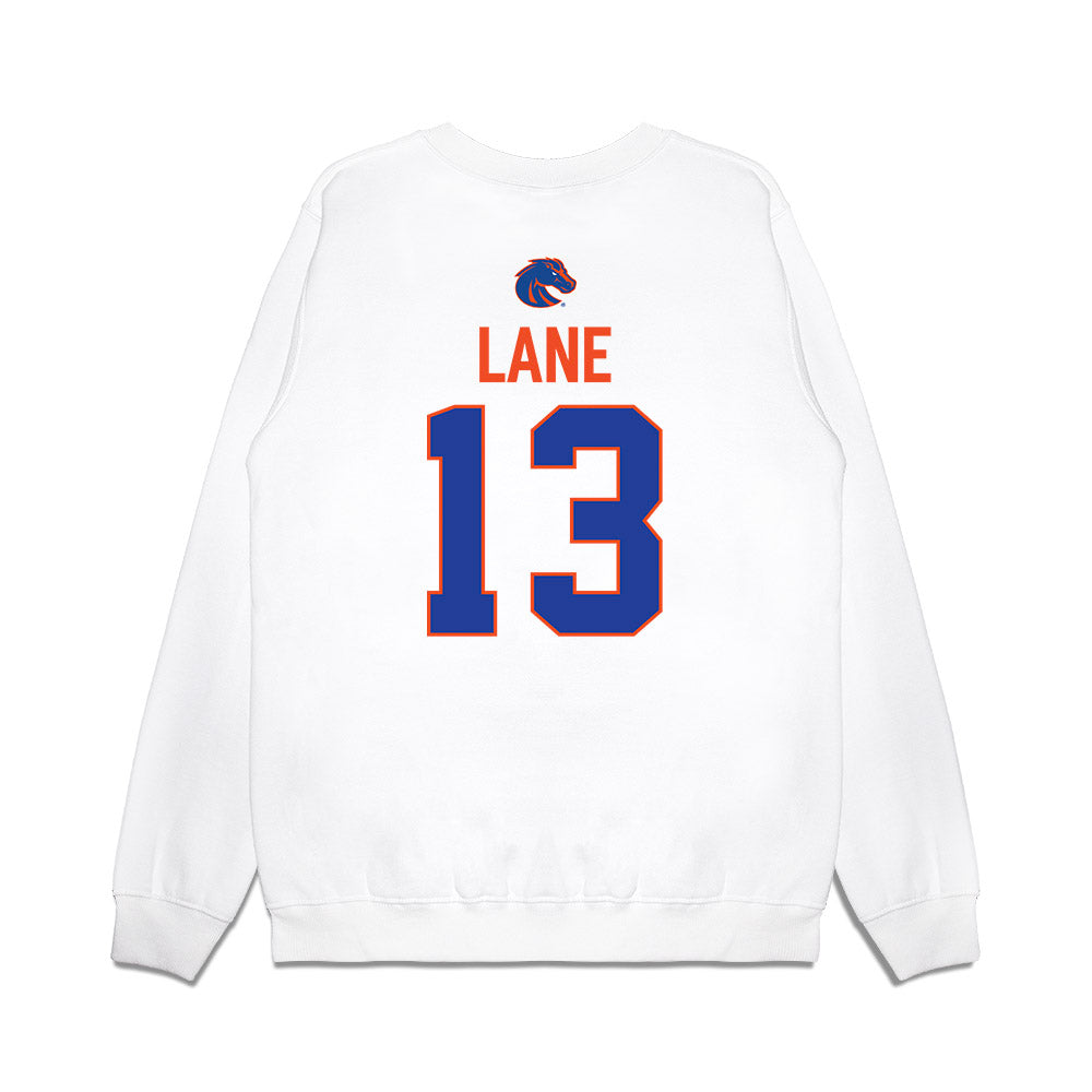 Boise State - NCAA Football : Sterling Lane - 3-Peat Conference Champs Premium Crewneck Sweatshirt-1