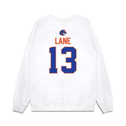 Boise State - NCAA Football : Sterling Lane - 3-Peat Conference Champs Premium Crewneck Sweatshirt-1