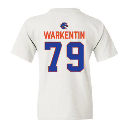 Boise State - NCAA Football : Connor Warkentin - 3-Peat Conference Champs Youth T-Shirt-1