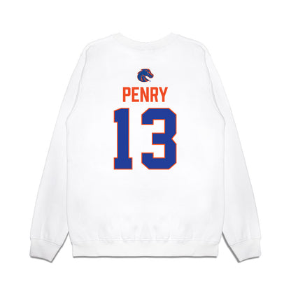 Boise State - NCAA Football : Chase Penry - 3-Peat Conference Champs Premium Crewneck Sweatshirt-1