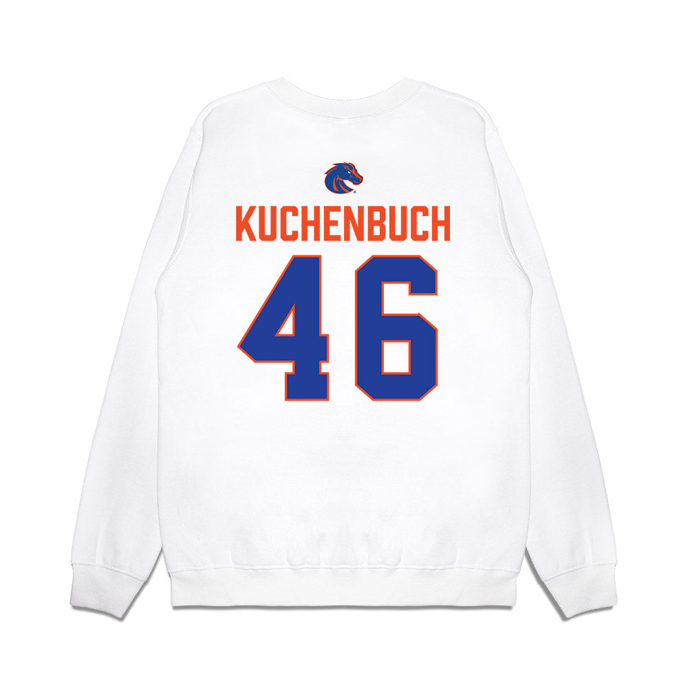 Boise State - NCAA Football : Carter Kuchenbuch - 3-Peat Conference Champs Premium Crewneck Sweatshirt-1