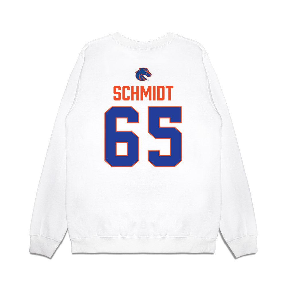 Boise State - NCAA Football : Hall Schmidt - 3-Peat Conference Champs Premium Crewneck Sweatshirt-1