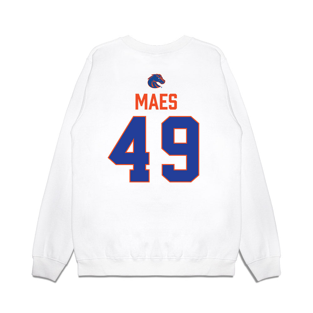 Boise State - NCAA Football : AJ Maes - 3-Peat Conference Champs Premium Crewneck Sweatshirt-1