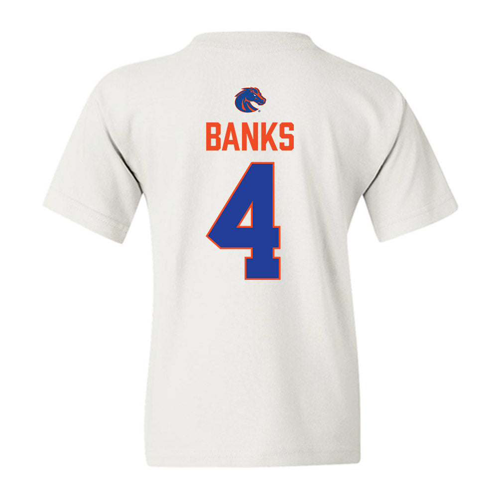 Boise State - NCAA Football : Davon Banks - 3-Peat Conference Champs Youth T-Shirt-1