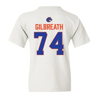 Boise State - NCAA Football : Connor Gilbreath - 3-Peat Conference Champs Youth T-Shirt-1