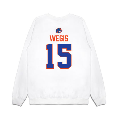 Boise State - NCAA Football : Tyler Wegis - 3-Peat Conference Champs Premium Crewneck Sweatshirt-1