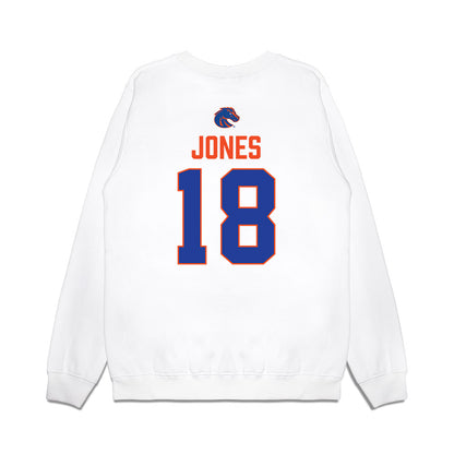 Boise State - NCAA Football : Cooper Jones - 3-Peat Conference Champs Premium Crewneck Sweatshirt-1