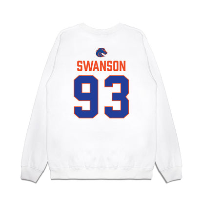 Boise State - NCAA Football : Ryder Swanson - 3-Peat Conference Champs Premium Crewneck Sweatshirt-1