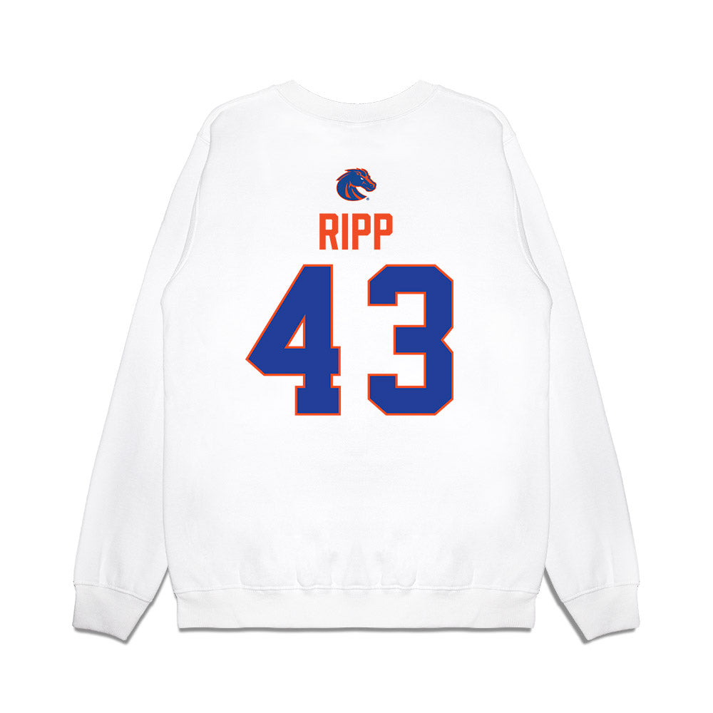 Boise State - NCAA Football : Jake Ripp - 3-Peat Conference Champs Premium Crewneck Sweatshirt-1