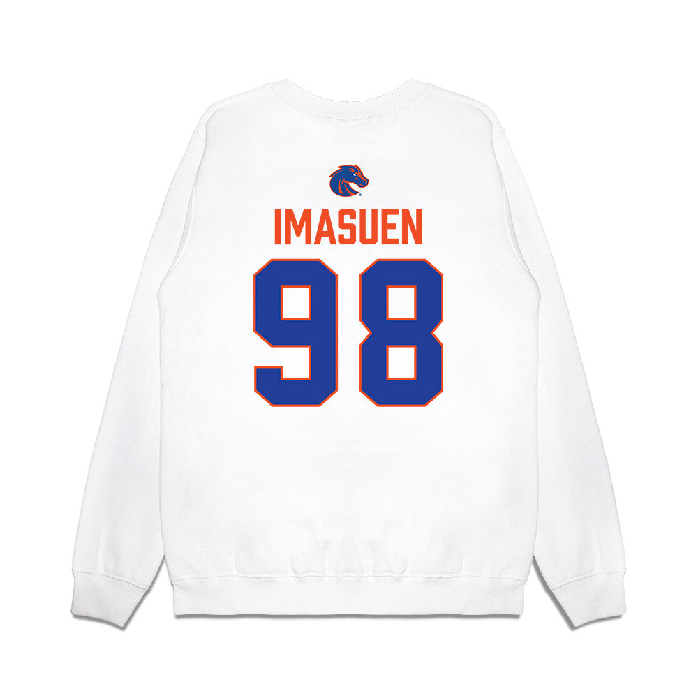Boise State - NCAA Football : Bethel Imasuen - 3-Peat Conference Champs Premium Crewneck Sweatshirt-1