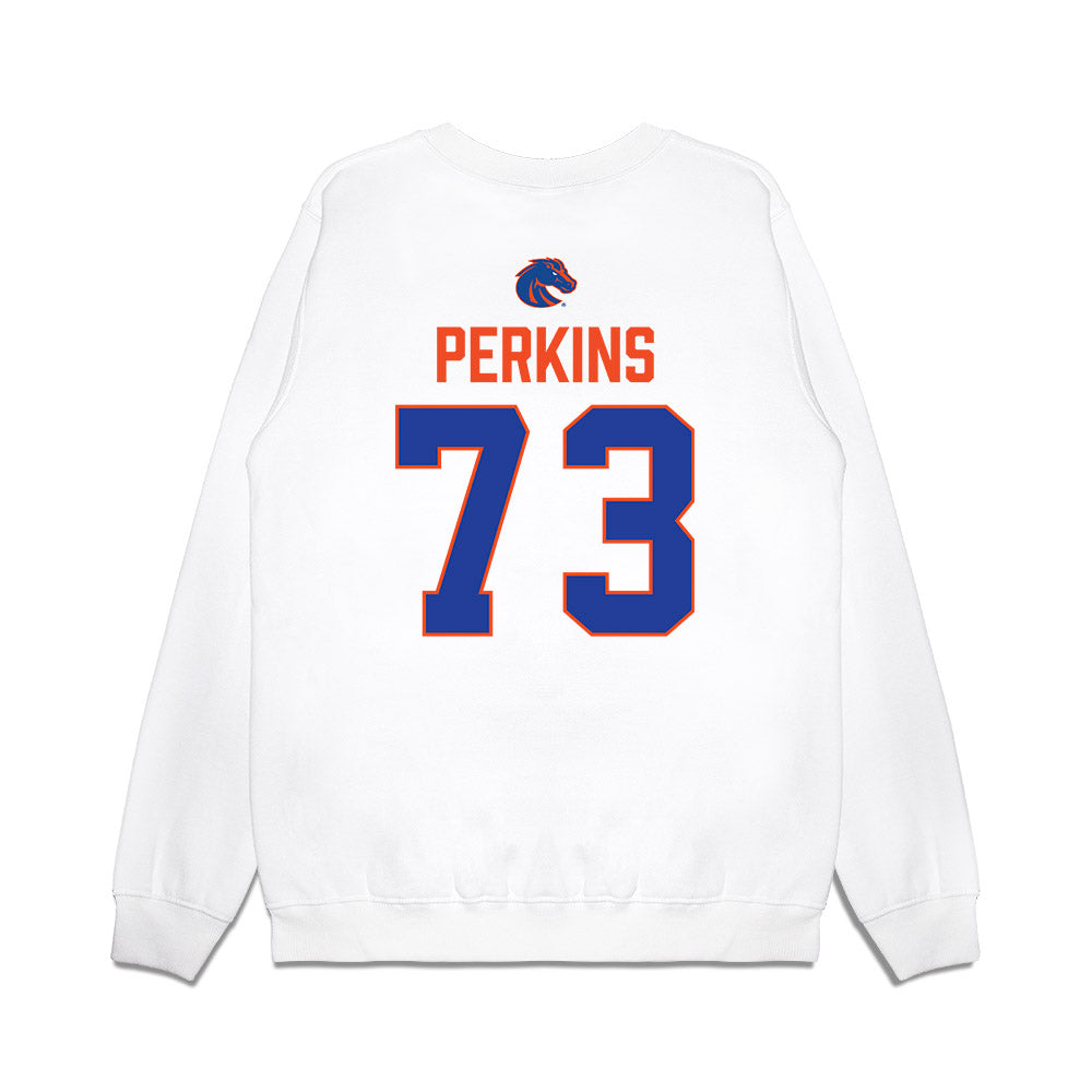 Boise State - NCAA Football : Parker Perkins - 3-Peat Conference Champs Premium Crewneck Sweatshirt-1