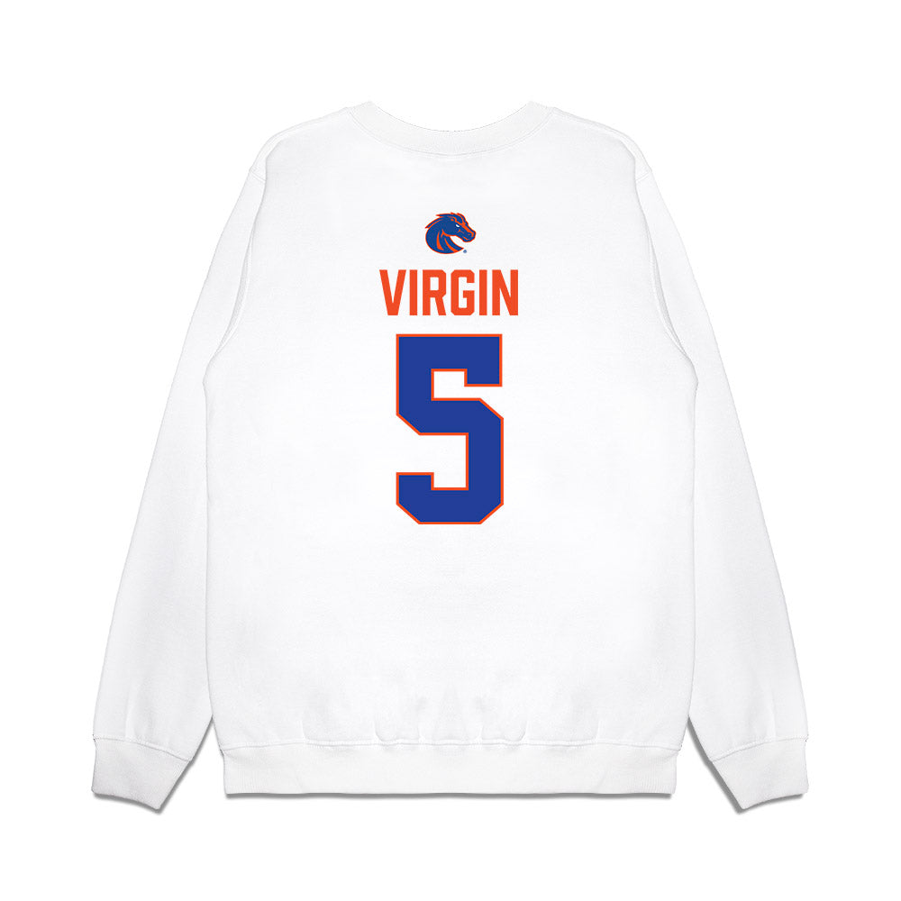 Boise State - NCAA Football : Jayden Virgin - 3-Peat Conference Champs Premium Crewneck Sweatshirt-1